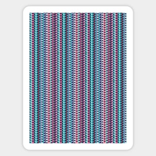 Pink and blue geometric cubes in lines Sticker